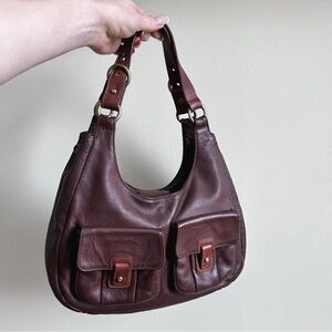 Vintage Lauren Ralph Lauren Dark Brown Leather Shoulder Bag